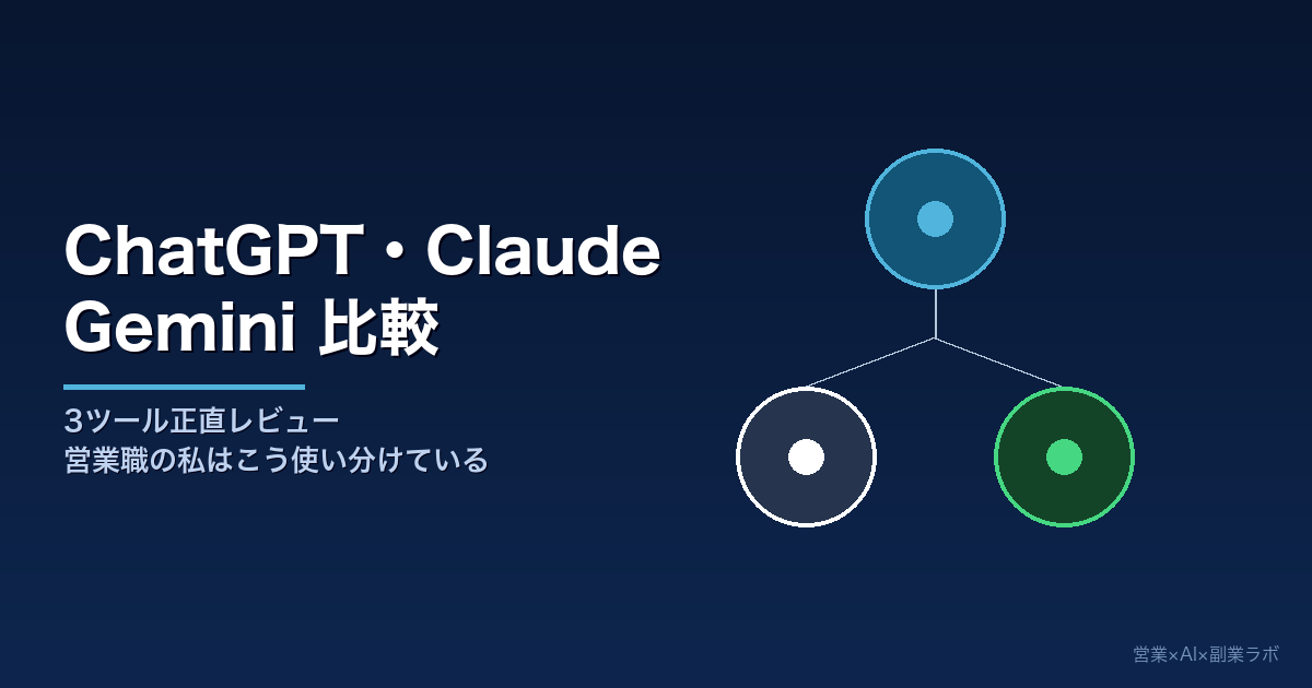 ChatGPT・Claude・Gemini、営業職の私はこう使い分けている｜3ツール正直比較